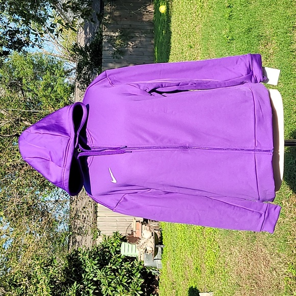 Nike full Zip Womens Hoodie Size Medium Purple White Sweatshirts